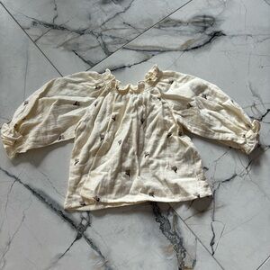 Zara Tulip Cream Top NWOT